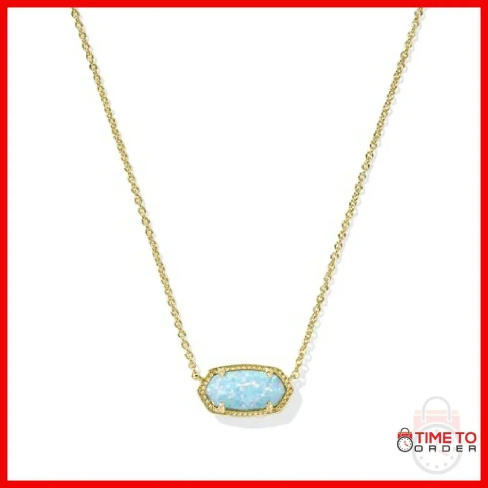 Gold Plated Oval Pendant Necklace with 15